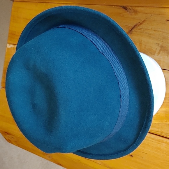 🌻Sandra Augelozzi Blue Wool Fedora - Picture 4 of 13